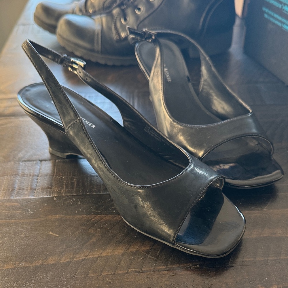 Etienne Aigner Black Slingback Heels